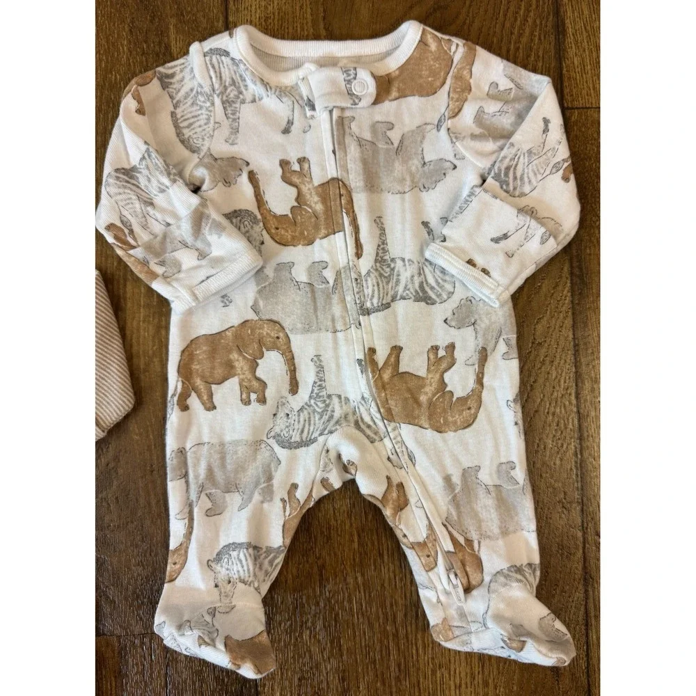 Preemie Baby Boy Girl Gender Neutral Sleepers Lot Outfit‎ Cotton Reborn Animals